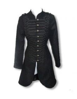schwarzer Gothic Mantel im Uniform Style S Bekleidung