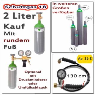 Liter Schutzgas Gasflasche passend für jeden Schutzgas u. Argon
