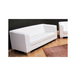 CHICAGO 3er Sofa / Ledersofa, weiss Küche & Haushalt