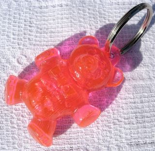 Stück Schlüsselanhänger Teddy blubber pink fluoreszierend