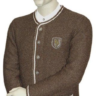 Spieth & Wensky Herren Strickjacke mit Lederapplikation und Stick