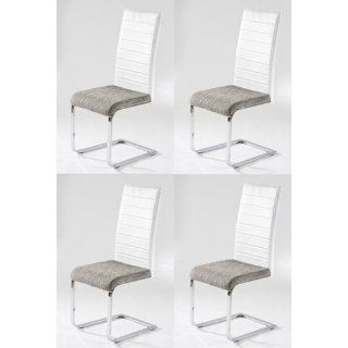 4x Design Stuhl Luca 31 Esszimmerstühle Stühle mit Stoffbezug Grau