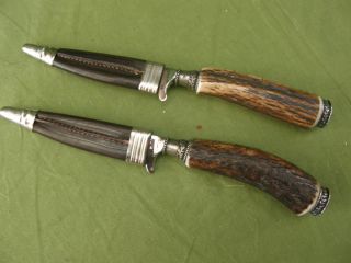 Messer mit Horngriff 440c Sammler Lederhose Trachtenmesser Jäger