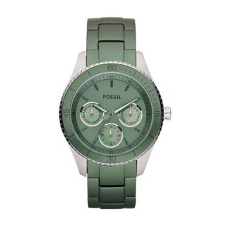 FOSSIL Damen Uhr Edelstahl Armbanduhr/grün Stella ES3039 NEU/OVP