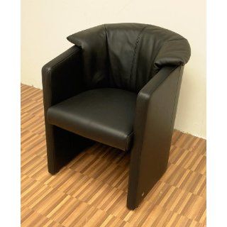 Rolf Benz Mod. 390 Sessel / Stuhl Leder schwarz Küche