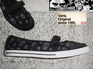 VANS Skull Black Gun Metal Gisele Shoes Sneakers Mary Janes sizes 8