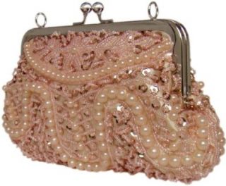 Stilvolle Handtasche/Clutch mit Perlen in Altrosa Schuhe