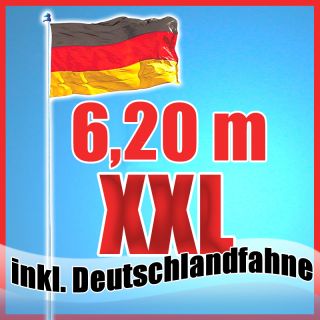 Fahnenmast Flaggenmast Alumast XXL 6,50 m inkl. Deutschlandfahne