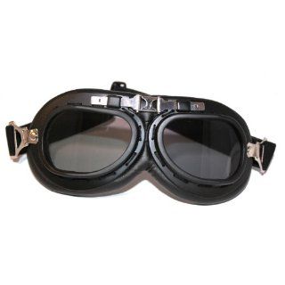 Fliegerbrille Black für Oldtimer Motorradbrille Retro Brille 