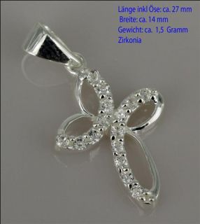 Anhänger Silber Zirkonia Klar Keltisch Kelten Celtic Kreuz Cross