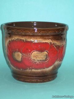 Blumentopf Übertopf Scheurich Keramik,braun beige rot,Höhe15,5cm
