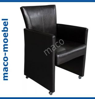 Esszimmer Sessel   Ledersessel   Lounge Sessel, Leder schwarz