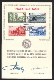 Schweiz 508 511 auf IMABA Sonderkarte 1948