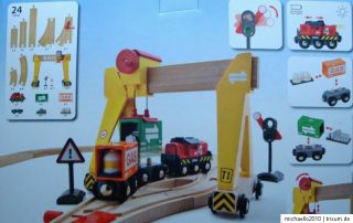 BRIO® #33048 Crane Set / Holz Container Eisenbahn mit Licht NEU!! TOP