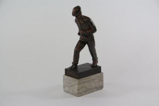 Skulptur der Säer Metallguss bronziert Marmor Sockel ~1920/30