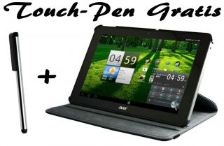 360 Grad Ledertasche Acer Iconia Tab 10.1 A510 A511 + Touch Pen Hülle