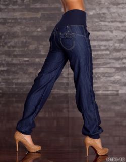 Sexy Damen Pumphose Pluderhose Jeans blau Gr. 34/ 36/ 38/ 40