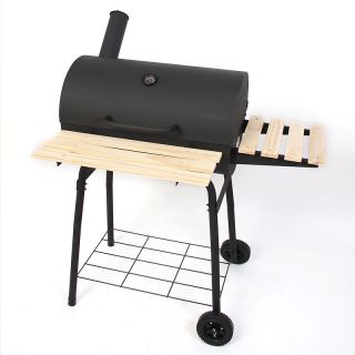 Barbecue Smoker Standgrill Holzkohle Grill schwarz