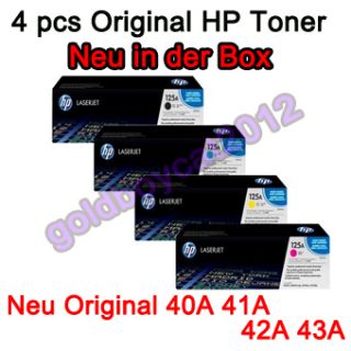 4X Original HP 125A Toner set CB540A CB541A CB542A CB543A schwarz, c/m