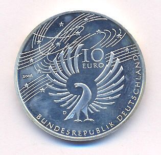 BRD 10 Euro 2006 D Mozart prägefrisch Silber