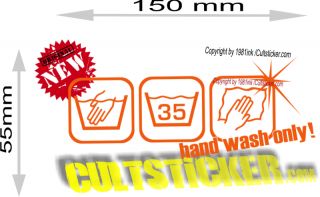 HAND WASH ONLY handwash Aufkleber Waschanleitung Handwäsche Poliern