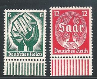 1934 DR Nr.544 545 postfrisch vom Unterrand, Michel 90 Euro