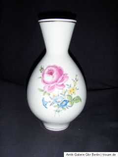 Meissen+++ Porzellan Vase 1. Wahl Blumenmalerei 20,5 cm