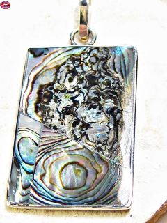 See Opal Paua Muschel Perlmutt Abalone Alpacca Silber Anhaenger 5 7 cm
