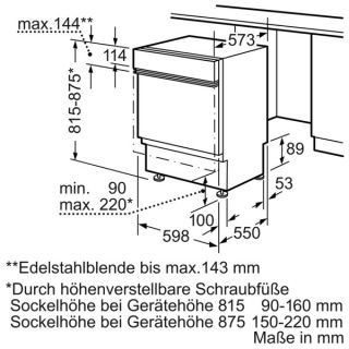 Geschirrspüler 60 cm Integrierbar   Edelstahl SE 54 M 568 EU