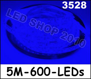 5M Blue 3528 SMD LED Waterproof Flexible Strip 12V 600 LEDs