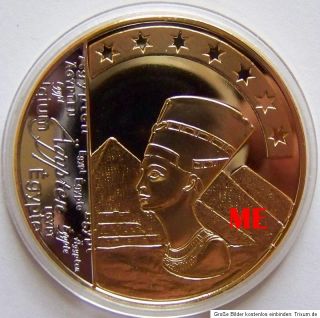 ÄGYPTEN NOFRETETE   999 GOLD & RHODIUM   PP   GOLDMÜNZE   GOLDBARREN
