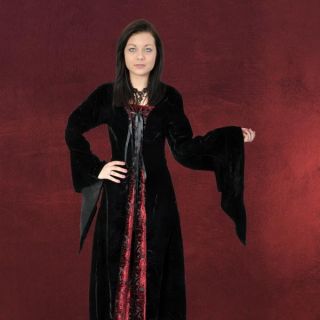 Mittelalter Kleid Damen Gewand Samt Trompetenarm Korsagen Schnürung