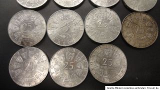 Silbermünzen 25 Schilling Österreich 1955   1973