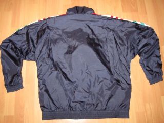 Adidas Trainingsjacke Jacke Sportjacke Vintage Nylon Glanz Blau 90s