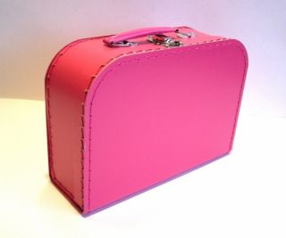 Koffer Pappe, fuchsia, groß, 25cm, Pappkoffer