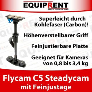 Flycam C5 feinjustierbare Carbon Steadycam/Schwebestativ / 0,8 bis 3,4