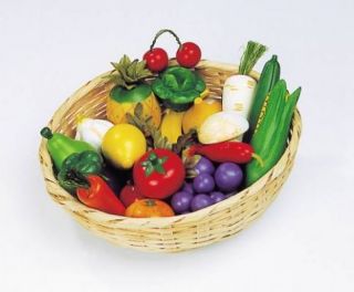 Obst und Gemüse im Korb, Holzobst, Kinderküche, Kauflad