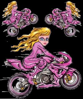 Aufkleber Set Blondine Pin Up Girl Motorrad 13x14cm Pink Flash Decal