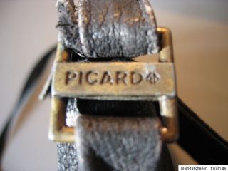Tasche Schwarz Crossover Vintage Picard Leder Hippie Bag Slouch