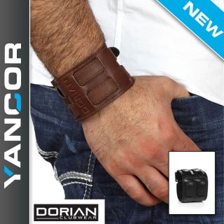 Dorian Herren Leder Armband Lederarmband breit Tokyo braun, schwarz