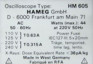 Hameg HM 605 Zweikanal Oszilloskop 60MHz Oscilloscop #5258