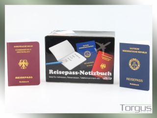 Notizbuch Reisepass BRD DDR A6 30 Blatt Notizheft Tagebuch Kariert