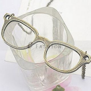 Halskette Brille Anhänger Retro Damen Lange Kette necklace 3 Farbe