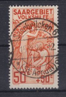 Saarland 1926 Volkshilfe Pfleged. Mi. Nnr. 106 gestempelt geprüft