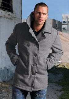 Tolle Winterjacke Jacke Mantel Wolle SCHOTT N.Y.C. Pea Jacket grau Gr