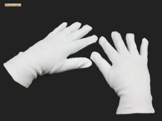 weiße Handschuhe Baumwolltrikot Handschuh 12 Paar Gr.10