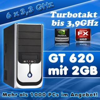 AUFRÜST PC AMD FX 6100 GF GT 620   2GB/8GB DDR3 RAM/ASUS/1000MBit LAN