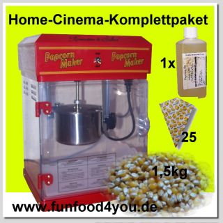 Profi Home Popcornmaschine Cinema mit Karamellisierung inkl.25 Tüten