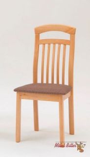 Stuhl, Stühle Maria 06 Buche Massiv, Bezug Stoff Braun
