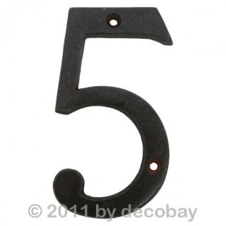 Die ultimative Hausnummer Fünf aus Eisen Antik schwarz